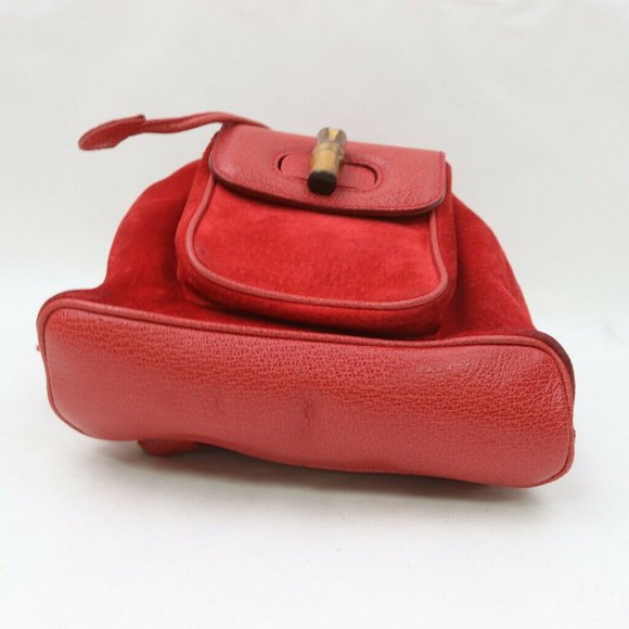 authentic Gucci BackPack Bag Reds Leather - Picture 4 of 9